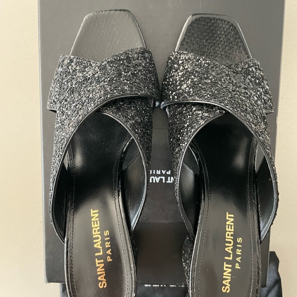Saint Laurent Glitter 70mm Mules - Picture 5 of 7